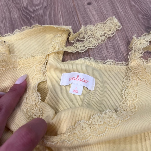 Target Yellow Lace-Trim Cami & Gingham Short Sleep Set - Picture 4 of 4